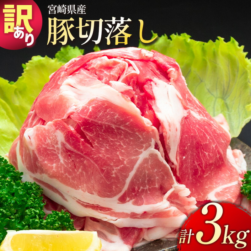 【ふるさと納税】＜配送月が選べる!!＞「訳あり」宮崎県産 豚切落し 3kg 国産 豚肉 精肉 人気 小分け
