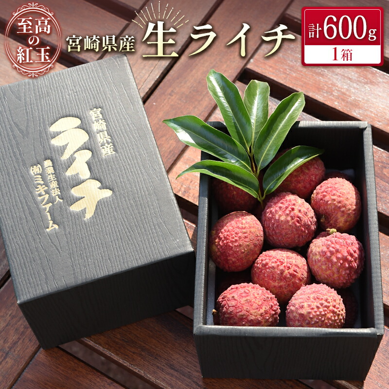 ④ 【宮崎県産】生ライチ　Lサイズ　48玉 約2kg みやざき完熟ライチ』宮崎県産 M〜2L 約420g（9〜15玉）化粧箱