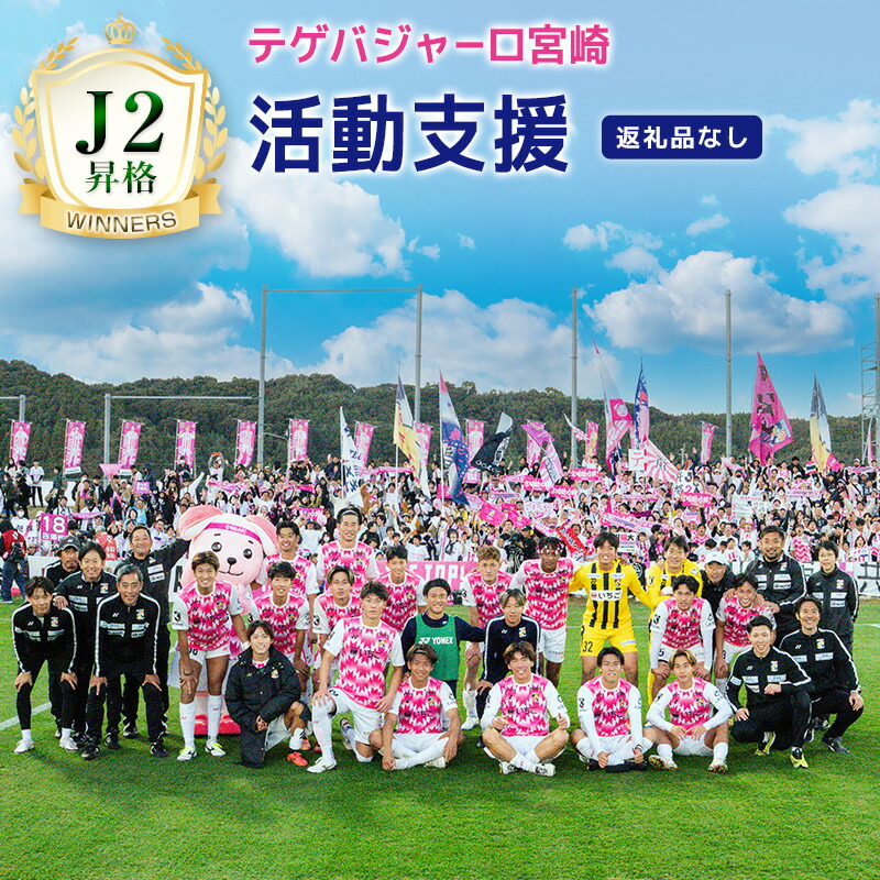 【ふるさと納税】＜テゲバジャーロ宮崎＞J2昇格 応援 活動支援 1口 5,000円～5,000,000円 サッカー Jリーグ J2 スポーツ 社会貢献 地域活動 応援寄附 ファン サポーター 感謝状 返礼品なし｜宮崎県新富町