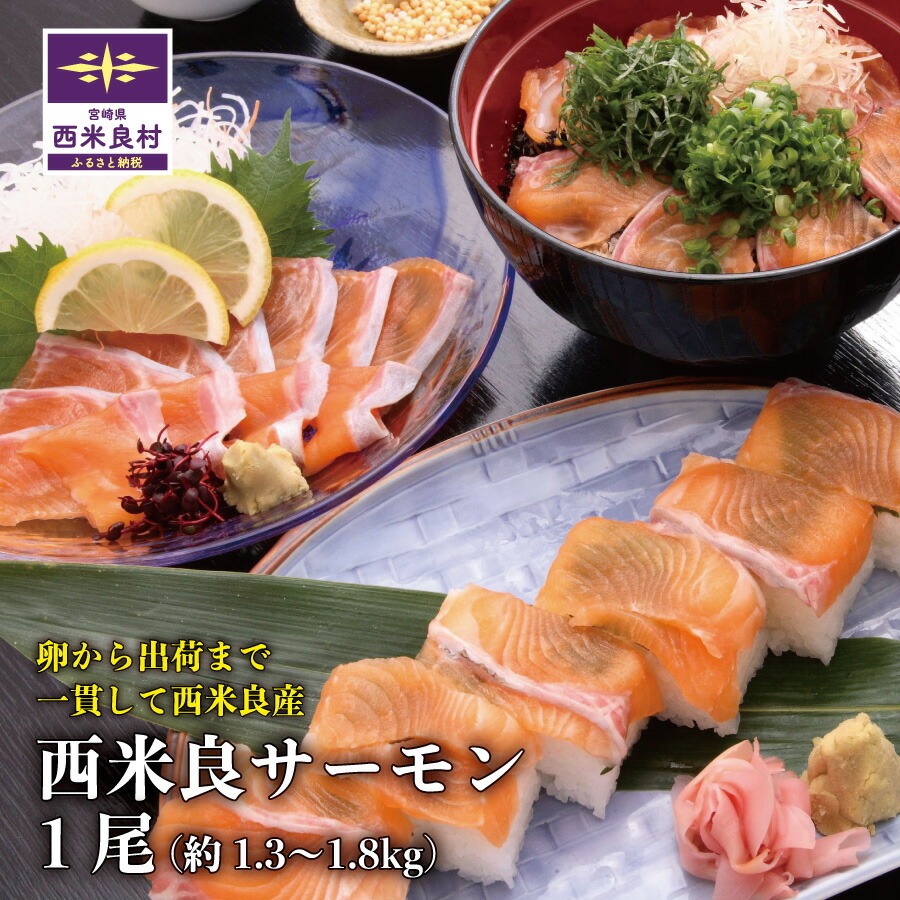 【ふるさと納税】西米良サーモン1尾 魚 海鮮 サーモン 刺身 人気 完全無投薬 九州築地 ふるさと 海鮮食品 鮮魚 魚介類 魚介 宮崎県 西米良村