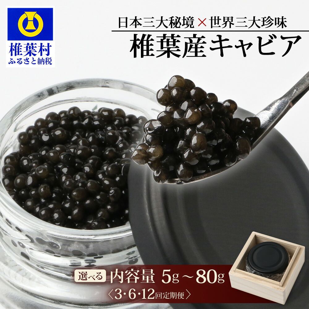 【ふるさと納税】 選べる 内容量 配送回数【桐箱入り】HEIKE CAVIAR 椎葉産 キャビア 5g ～ 80g 1回 ～ 12回 | 定期便 選べる 回数 送料無料 キャビア 国産 チョウザメ お酒 プレゼント 魚介 魚卵 珍味 世界三大珍味 加工品 冷凍 高級 年内発送 ギフト 贈り物 | SZ-109