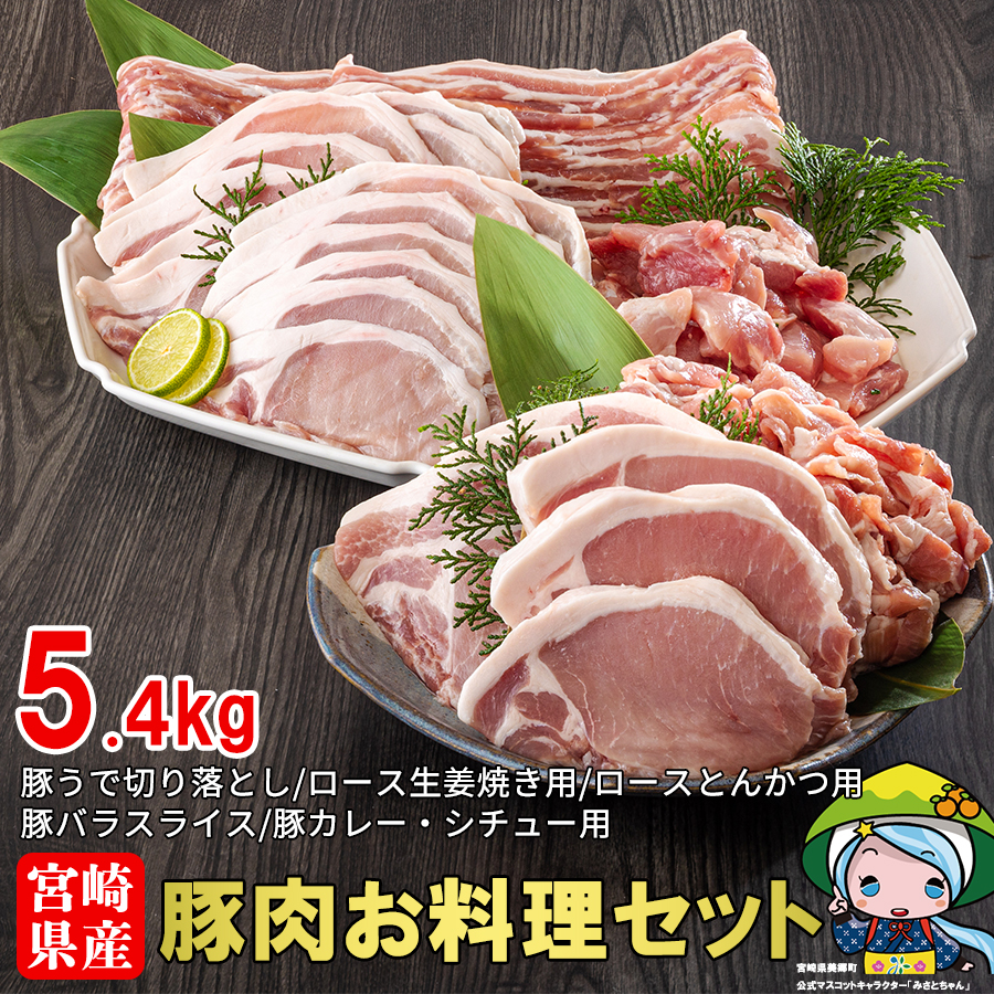 購入 豚肉 お料理セット 肉 5.4kg 冷凍 宮崎県産 豚 送料無料 fucoa.cl