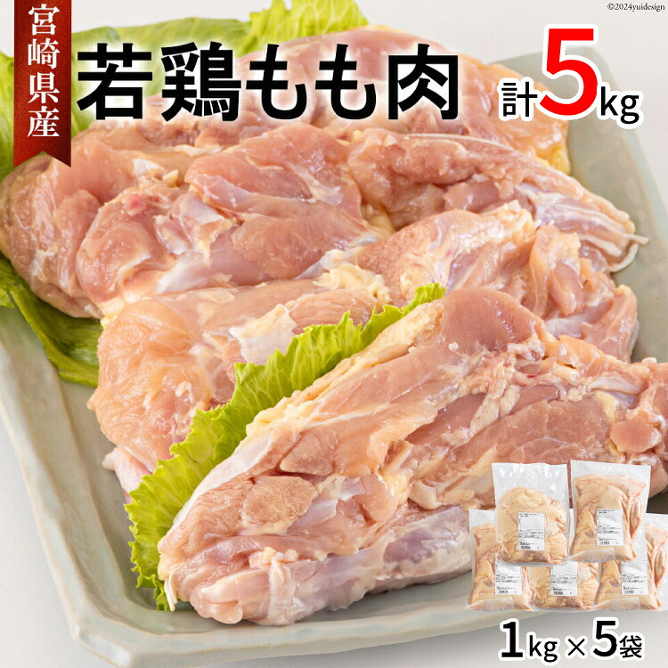 【ふるさと納税】 鶏肉 もも肉 宮崎県産 若鶏 もも 1kg × 5 計5kg [アグリ産業匠泰 宮崎県 美郷町 31be0061] 肉 鳥肉 とりにく 冷凍 小分け 個包装 モモ 鶏もも 鶏モモ