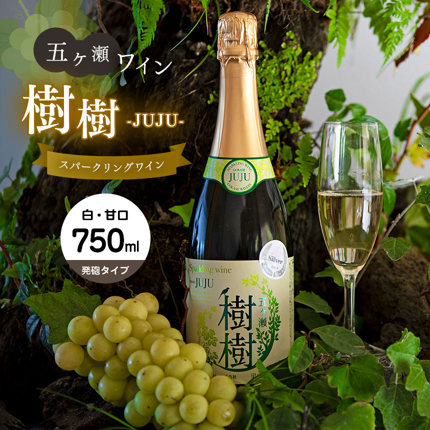【ふるさと納税】 五ヶ瀬スパークリングワイン 樹樹 ‐JUJU‐ ( 白 ・ 甘口 ・ 発泡タイプ ) 750ml | 五ヶ瀬ワイナリー スパークリングワイン ワイン 白ワイン ナイアガラ 国産 宮崎 五ヶ瀬町 五ヶ瀬町産ぶどう100%|宮崎県五ヶ瀬町