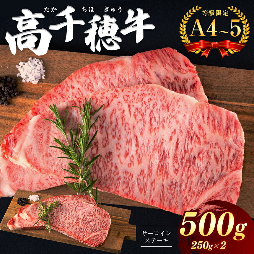 【ふるさと納税】 高千穂牛 サーロインステーキ 500ｇ Ａ4 ~ Ａ5 等級 限定 | 宮崎牛 黒毛和牛 地域限定肥育 牛肉 肉 にく 国産 ブランド牛 ステーキ 内閣総理大臣賞受賞 宮崎県 西臼杵 高千穂 五ヶ瀬