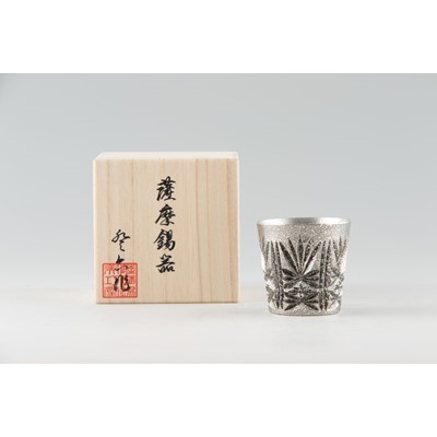 【ふるさと納税】薩摩錫器 切り子ガラス水のみ黒【1205435】