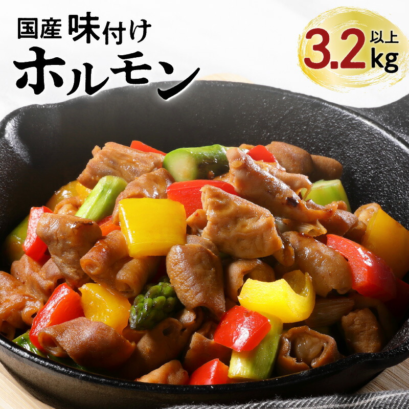 【ふるさと納税】【 ナンチクファクトリー 】 国産豚 味付けホルモン 3.2kg 以上（F） 送料無料 鹿児島市 国産 豚 もつ ホルモン 味付き 加工肉 加工品 惣菜 おかず 食品 時短 焼くだけ おすすめ ギフト プレゼント 焼肉 BBQ キャンプ 小分け 大容量 ボリューム