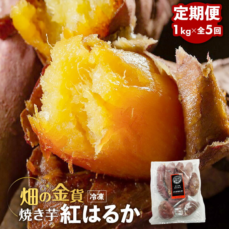 【ふるさと納税】【全5回】 畑の金貨 焼き芋 紅はるか 1kg 定期便 送料無料 冷凍 甘い 完熟 熟成 糖度 蜜 芋 さつまいも  急速冷凍 冷凍 産地直送 甘いも販売所 甘いも 甘芋 鹿児島市 土産 贈り物 プレゼント ギフト 贈答