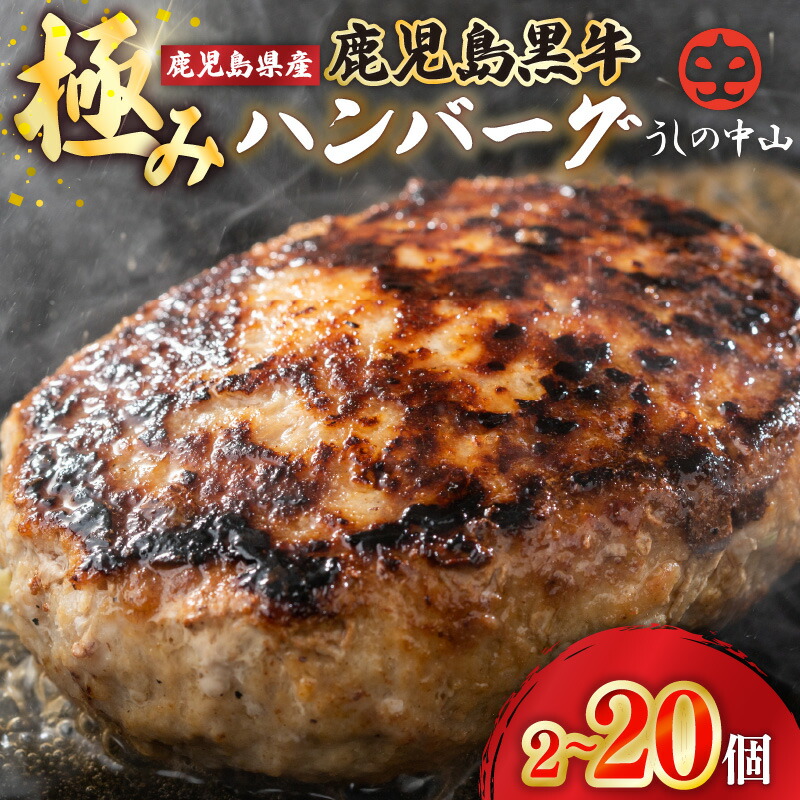 【ふるさと納税】【個数を選べる】＜A5ランク＞ ハンバーグ 牛肉100％ 鹿児島県産『鹿児島黒牛』極めたハンバーグ 計2個 (300g)～ 20個（3kg） 黒毛和牛を100％使用！和牛  国産 冷凍 小分け 冷凍ハンバーグ 中山亭 nixy【うしの中山】