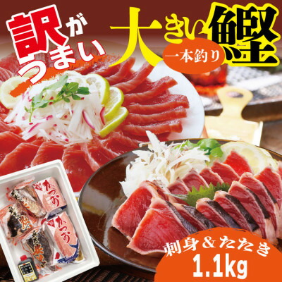 【ふるさと納税】【訳あり】大きい!!!サイズの炭火焼鰹タタキ&さしみ　A0-35_ かつお 刺身 カツオ たたき さしみ 【配送不可地域：離島】【1508875】