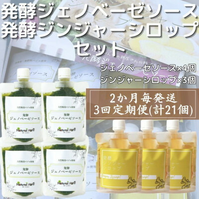 【ふるさと納税】【2ヵ月毎定期便】ジェノベーゼソース×発酵ジンジャーシロップ(計7個セット) 全3回 NN-2003【配送不可地域：離島】【4050348】