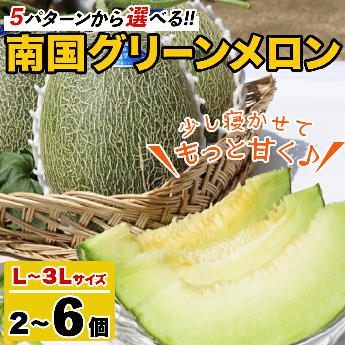【ふるさと納税】＼高評価★4.9獲得！／＜内容量から選べる！＞＜先行予約受付中！2025年6月以降順次発送予定＞鹿児島県産！南国グリーンメロン(L～3Lサイズ・2～6個) メロン めろん 果物 スイーツ デザート フルーツ【あくね旬の店いきいき館】
