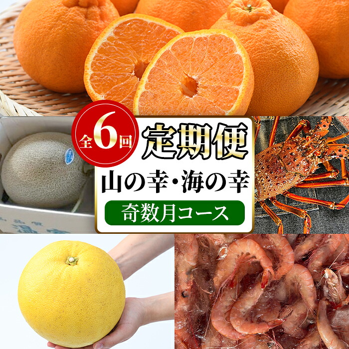 【ふるさと納税】＜定期便・全6回(奇数月)＞阿久根市の山の幸・海の幸(ぼんたん・不知火・タカエビ・メロン・伊勢海老など)国産 柑橘 みかん フルーツ 果物 魚介 頒布会【松永青果】akn053-37