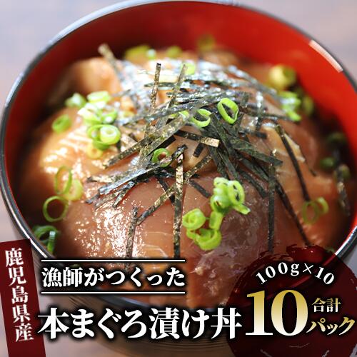 【ふるさと納税】鹿児島産本まぐろ使用！漁師が作った本まぐろ漬け丼(80g×10P・合計800g) マグロ まぐろ 鮪 漬け丼 漬け丼の具 漬けマグロ 漬けまぐろ 漬け魚 個包装 冷凍 お取り寄せ 【指宿山川水産合同会社】
