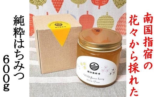 【ふるさと納税】＜数量限定＞南国指宿の花々から採れた純粋はちみつ(600g) 鹿児島県産 指宿産 特産品 国産 高級 純粋はちみつ 天然 無添加 百花蜜 蜂蜜 はちみつ 健康食品 お取り寄せ ギフト プレゼント 常温【鶴田養蜂場】