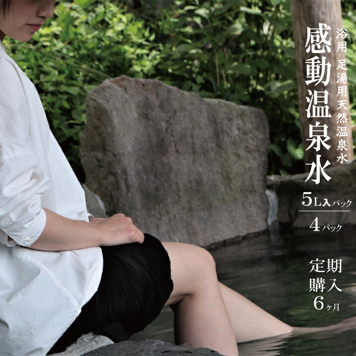 【ふるさと納税】足湯 浴用【感動温泉水】５L×4袋入り1箱×6ヶ月間お届け【定期便】足湯 足湯用 洗顔 冷性 冷え性 改善 効果 超軟水 美肌温泉水 フットバス 温泉宅配 鹿児島 市比野温泉 美容 健康 足湯用温泉水 天然温泉水 蒸しタオル 温泉ミスト 源泉 化粧水 シリカ水