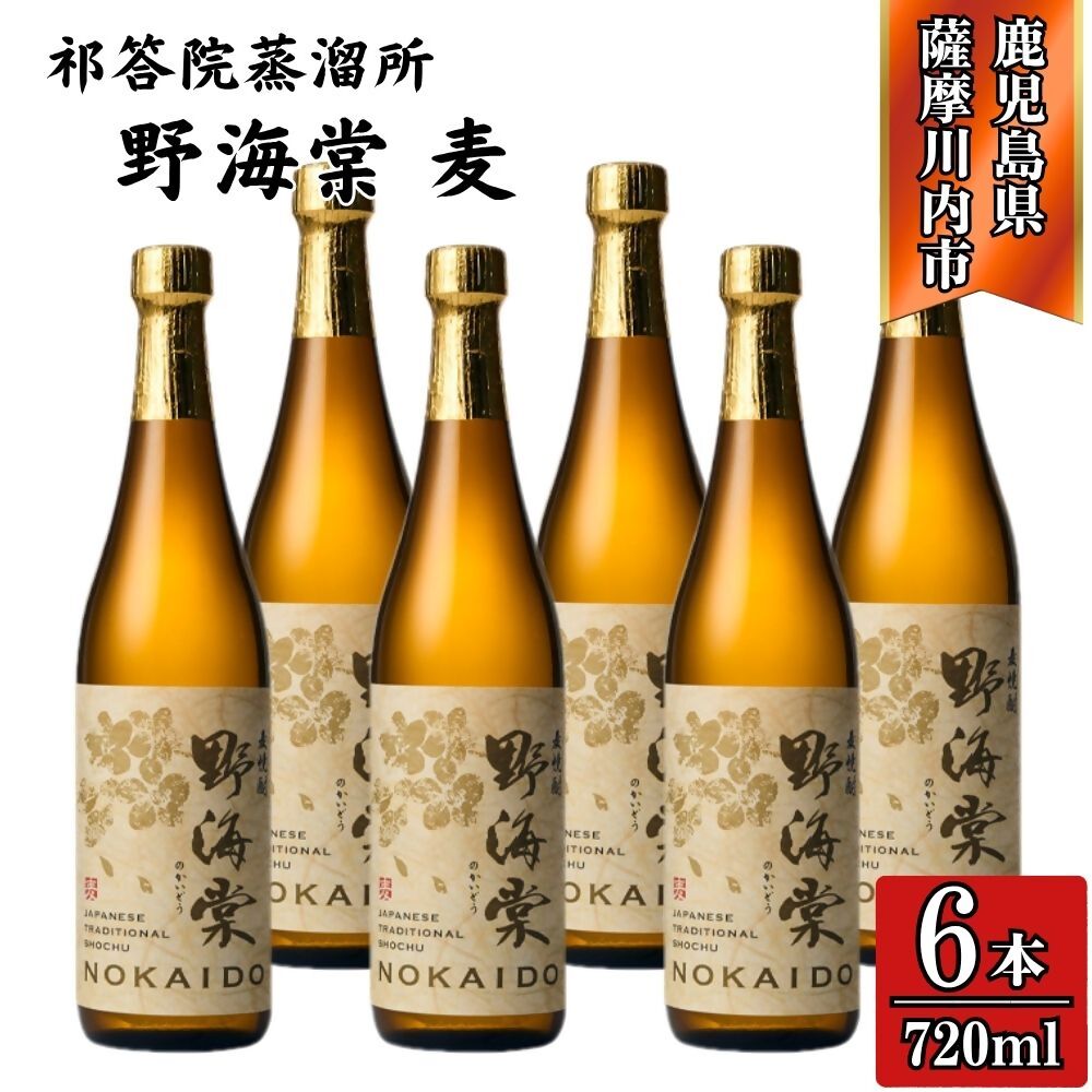 【ふるさと納税】野海棠 麦焼酎 25度 720ml×6本～12本 麦 麦 焼酎 おすすめ 人気 焼酎 ロック 水割り お湯割り 焼酎ハイボール お酒 手造り麹 木桶仕込み 有限会社三浦屋 株式会社祁答院蒸溜所 鹿児島県 薩摩川内市 送料無料 CSR-718 GSR-506