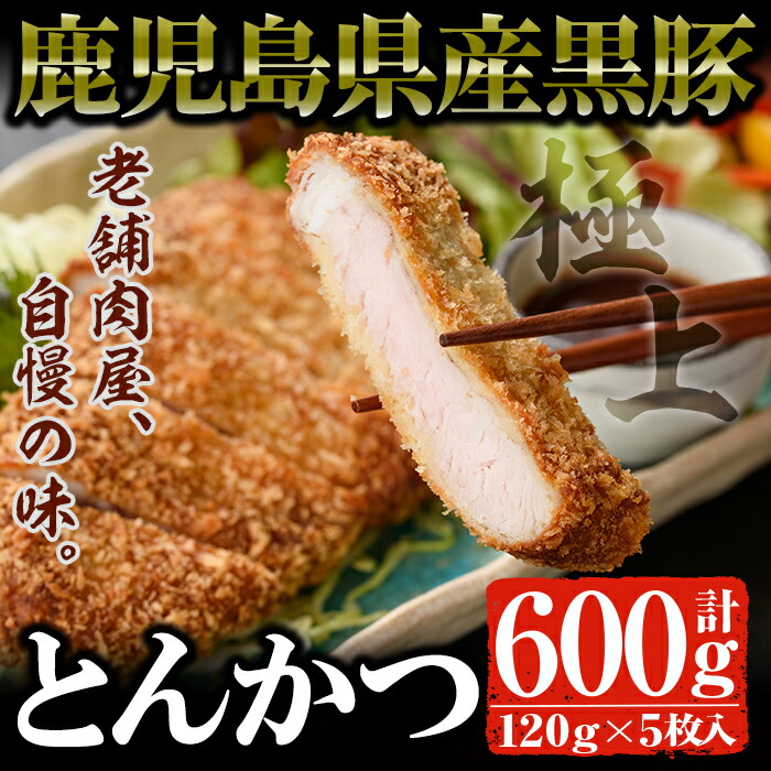 アウトレット送料無料】 ふるさと納税 鹿児島黒豚ロースとんかつセット 120g×5 佐多精肉店 計600g