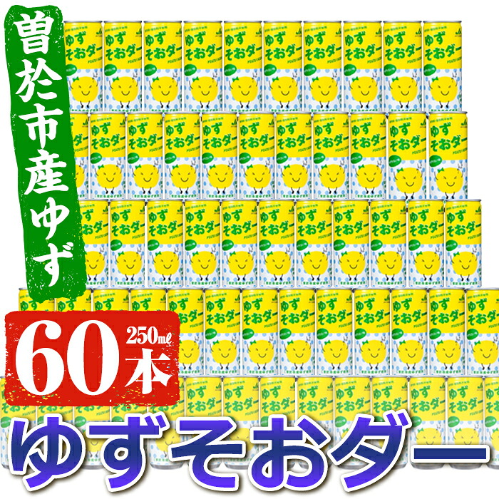 【ふるさと納税】曽於市産ゆずを使った炭酸飲料!ゆずそおダー(計60本) ソーダ 炭酸 ジュース ゆず ゆずジュース 炭酸飲料 ドリンク 缶 常温 常温保存【ファーマーズマーケットそお太くん市場】|鹿児島県曽於市