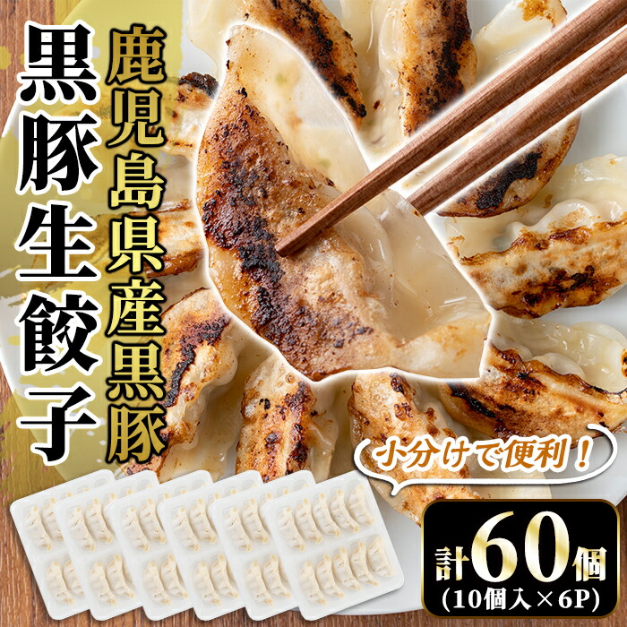 【ふるさと納税】国産!鹿児島県産黒豚餃子60個(10個入×6P)国産 豚肉 ぎょうざ ギョーザ ギョウザ 惣菜 おかず 冷凍 小分け【肉の豊楽】