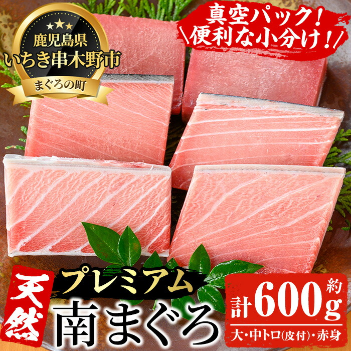 【ふるさと納税】《プレミアム》極上天然南まぐろフルセット 鮮度抜群の南まぐろ大トロ・中トロ・赤身の6柵(合計約600g) マグロ 鮪 魚介 海鮮 南マグロ トロ 【海鮮まぐろ家】