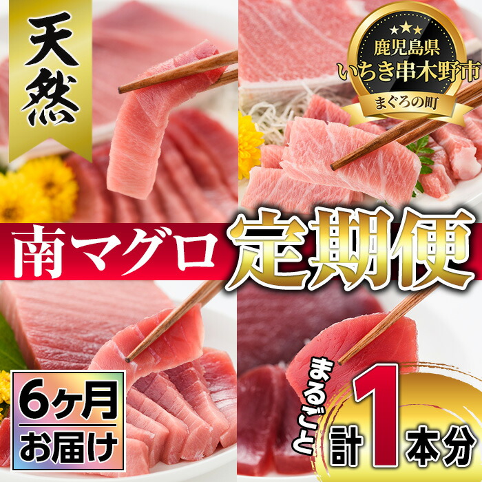 【ふるさと納税】【定期便】南マグロ丸ごと1本(約4～6kgセット×6ヶ月)！希少な南まぐろの刺身用柵(大トロ・上トロ・中トロ・赤身)を毎月お届け！まぐろ 鮪 南まぐろ 南マグロ 大とろ 中とろ 上とろ 魚介 刺し身 刺身 さしみ 海鮮丼 小分け 便利 冷凍 希少 新鮮【新洋水産】