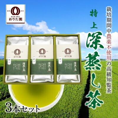 【ふるさと納税】おりた園特上深蒸し茶3本セット【1185755】|鹿児島県南九州市