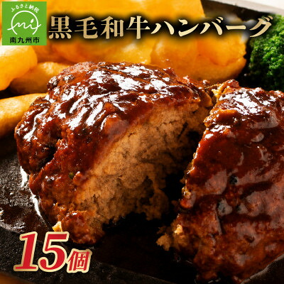 【ふるさと納税】黒毛和牛ハンバーグ15個 合計 2.25kg【配送不可地域：離島】【1760207】｜鹿児島県南九州市