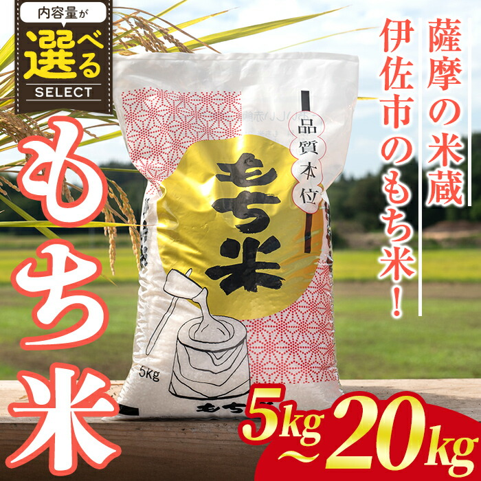 【ふるさと納税】＜内容量が選べる！＞鹿児島県産もち米(5kg or 10kg or 20kg) 国産 鹿児島県 餅米 お米 おはぎ 赤飯 おこわ 伊佐米 【赤崎農園】 9,100円