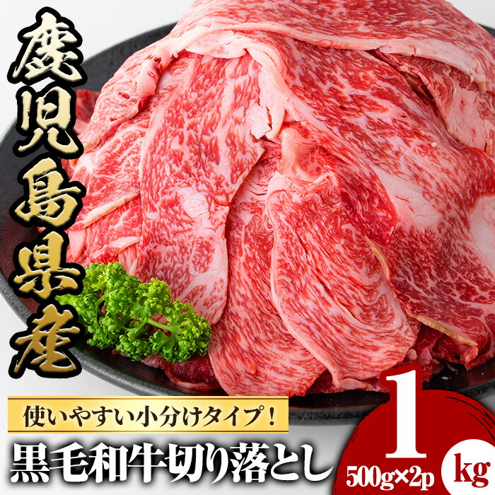 【ふるさと納税】鹿児島県産黒毛和牛切落し(計1kg・500g×2P) 国産 九州産 牛肉 黒牛 黒毛和牛 和牛 お肉 赤身 切り落とし 切り落し 焼肉 肉じゃが 野菜炒め 炒め物 冷凍【さつま屋産業】 12,000円