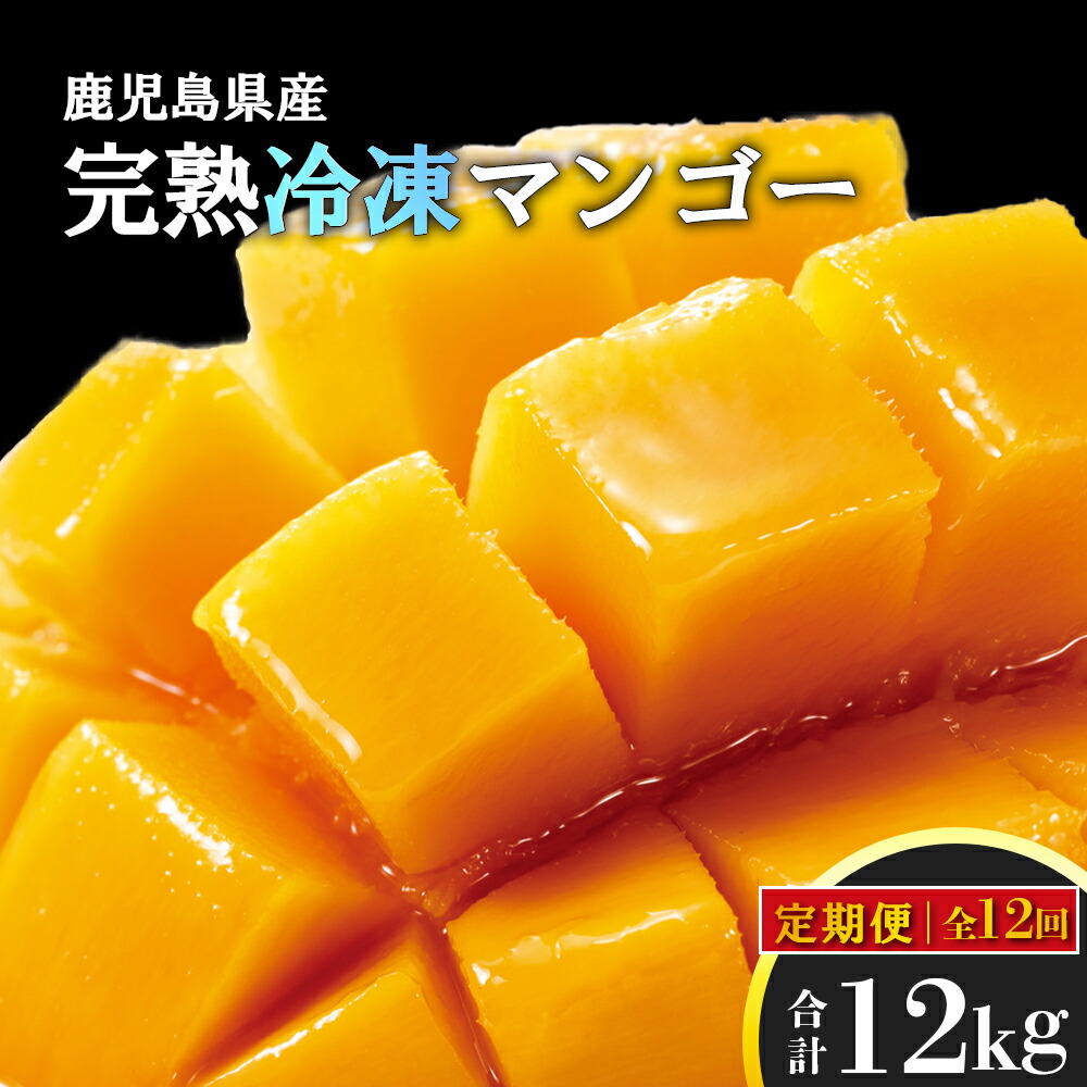 【ふるさと納税】【定期便】全12回 冷凍 完熟 マンゴー  1回 発送あたり 1kg(2～3個) |  まんごー 完熟マンゴー 鹿児島県 大崎町 南国 人気 フルーツ 果物 くだもの 結いの街