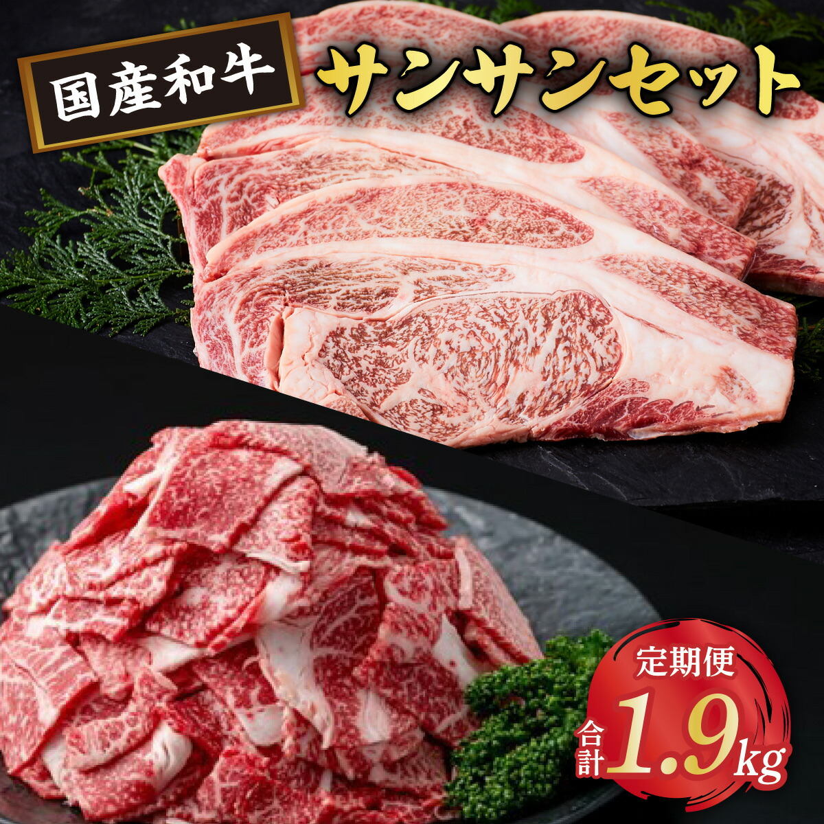 【ふるさと納税】【定期便全2回】牛肉サンサンセット  | ふるさと納税 牛肉 国産 高級 詰め合わせ  リブロース 切落し 和牛 牛 ロース 鹿児島 大崎町 ふるさと 人気 送料無料