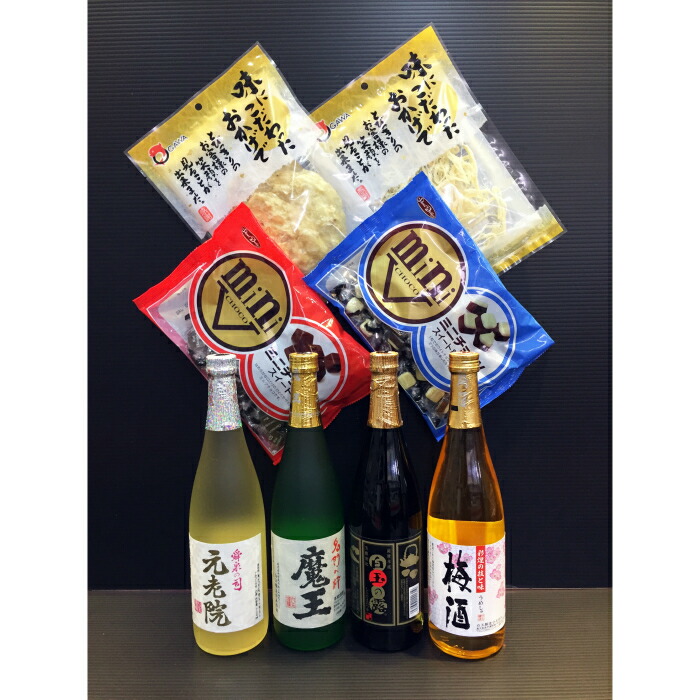 白玉醸造魔王入り!焼酎(4合瓶)のお茶割りセット(No.2084-3