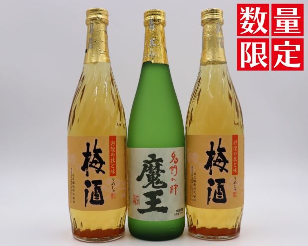 【ふるさと納税】【数量限定】No.1412-2 魔王・梅酒2本(4合瓶)セット|鹿児島県錦江町