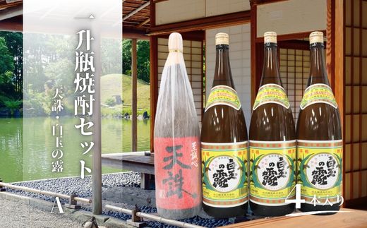 【ふるさと納税】No.3079-1　天誅・白玉の露（一升瓶）４本セットA