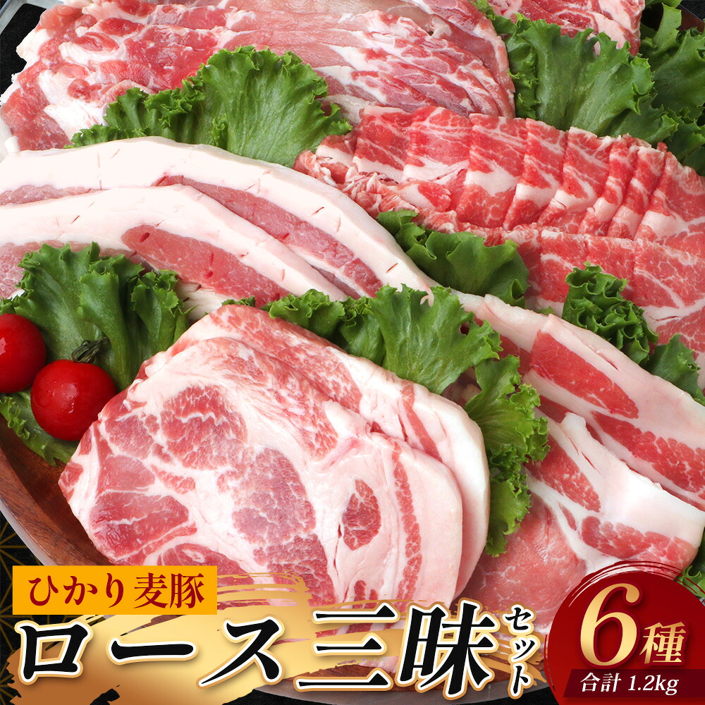 【ふるさと納税】鹿児島県産 ひかり麦豚 ロース三昧セット6種類 （200g×6パック）計1.2kg トレーなし 冷凍 HM-12 | 精肉 肉 お肉 にく 豚肉 ロース肉 ロース 肩ロース 真空冷凍 新鮮 小分け 産地直送 鹿児島県 南大隅町 ひかり麦豚直売所