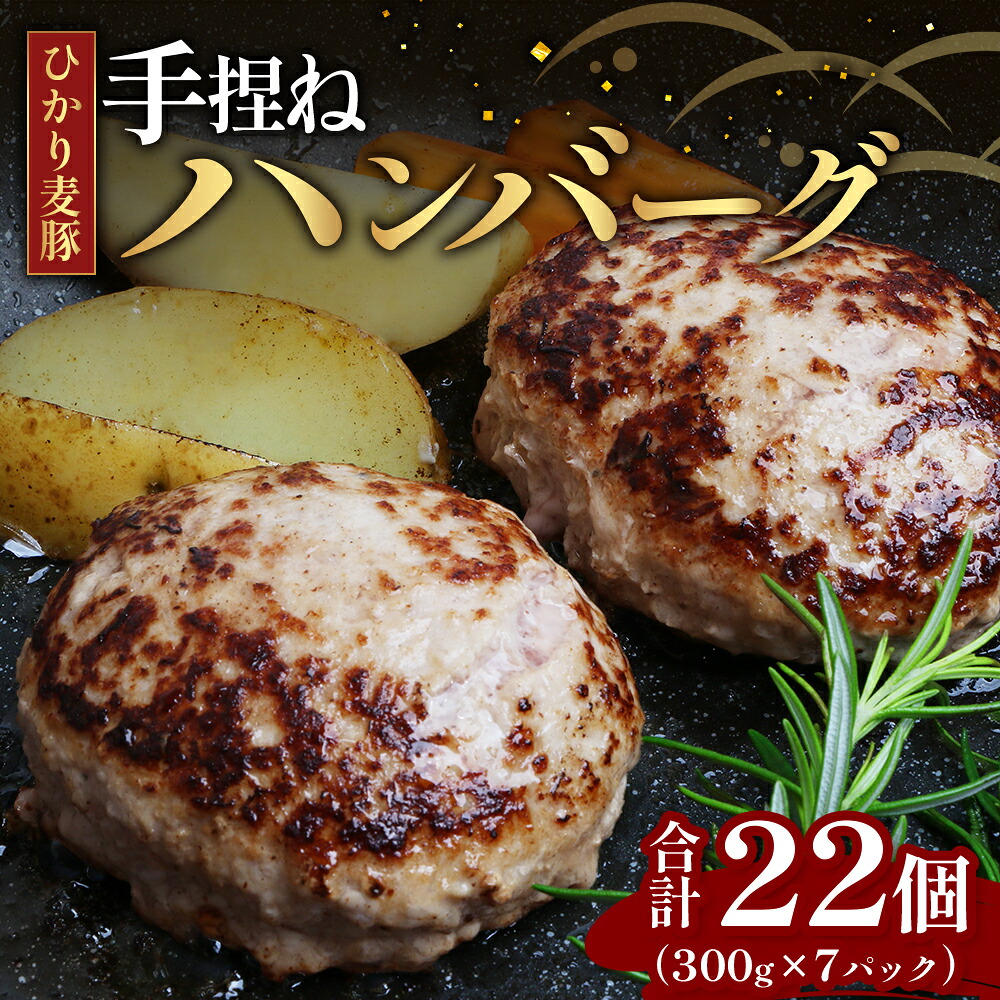 【ふるさと納税】鹿児島県産 ひかり麦豚 手捏ねハンバーグ セット サイズ違い 大中小 ≪合計22個≫ HM-705 | 肉 お肉 にく 豚肉 絶品 ハンバーグ 添加物不使用 肉汁 ジューシー おかず お弁当 ロコモコ 冷凍 産地直送 小分け 鹿児島県 南大隅町 ひかり麦豚直売所｜鹿児島県南大隅町