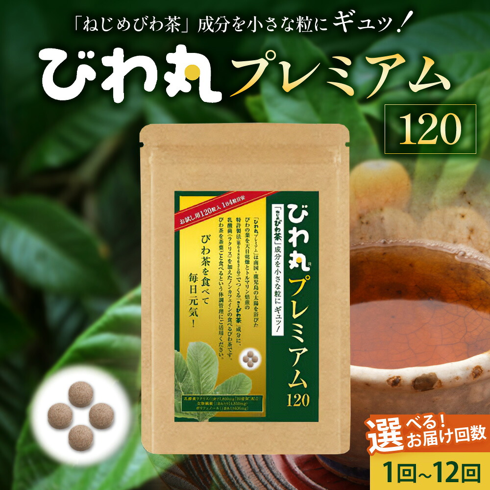 【ふるさと納税】びわ丸割り増し金 (120粒入)【1回・3回定期便・6回定期便・12回定期便】| 国産 びわ茶 びわの葉 加えること 乳酸菌 ノンカフェイン ポリ石炭酸 ネコポス 鹿児島県 南大隅町 十津川栽培所