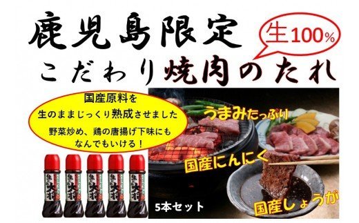 楽天市場 ふるさと納税 熟成 焼肉のたれ 生だれ 3g 5本 セット 大将食品 鹿児島 お歳暮 ギフト 肝付町 ふるさと 納税 鹿児島県肝付町