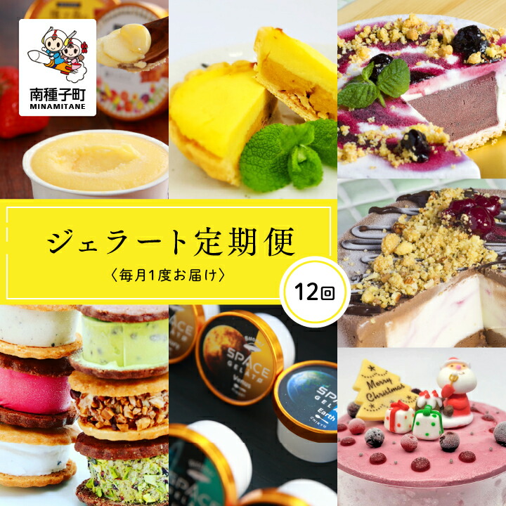 【ふるさと納税】《 定期便 全12回 》　ジェラート アイス スイーツ おやつ お菓子 母の日 ホワイトデー 食品 グルメ お取り寄せ おすそわけ 人気 おすすめ ギフト 返礼品 南種子町 鹿児島 かごしま 【株式会社HOPE】