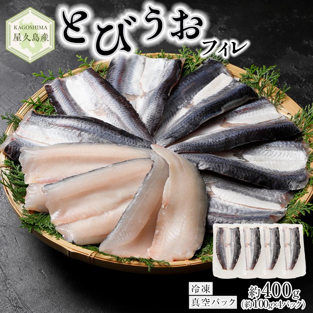 【ふるさと納税】【2025年4月以降発送予定】屋久島産 とびうお フィレ 約400g（約100g×4パック）冷凍 真空パック | 個包装 飛び魚 飛魚 トビウオ 魚 さかな 刺し身 刺身 さしみ 魚介 海鮮 海鮮丼 海の幸 冷凍 お取り寄せ グルメ 屋久島 屋久島町 鹿児島県