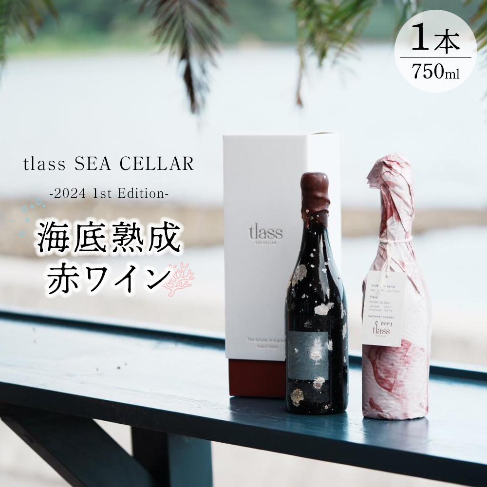 【ふるさと納税】tlass SEA CELLAR -2024 1st Edition- 海底熟成赤ワイン 750ml×1本 | ワイン 赤ワイン 辛口 お酒 アルコール 瓶 人気 奄美大島 奄美|鹿児島県瀬戸内町