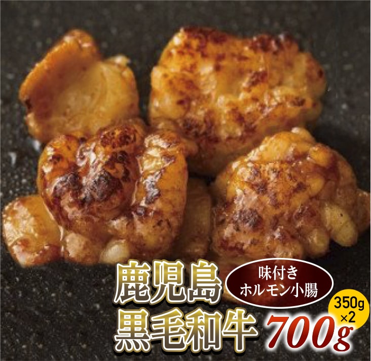 【ふるさと納税】味付きホルモン小腸700g(350g×2) 鹿児島黒毛和牛【尾崎牧場】|鹿児島県喜界町