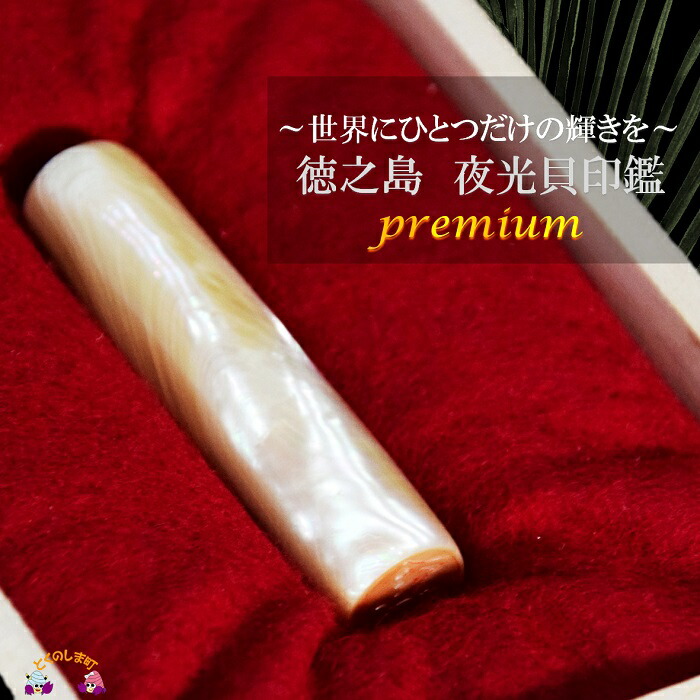 【ふるさと納税】～一位置づける上の明滅する光と御出でになる感～徳之島の夜光貝認め印premium ( 認め印 いんかん 言い慣わし芸術 夜光貝 御前上等 徳之島 奄美 鹿児島 青碧甲殻 )