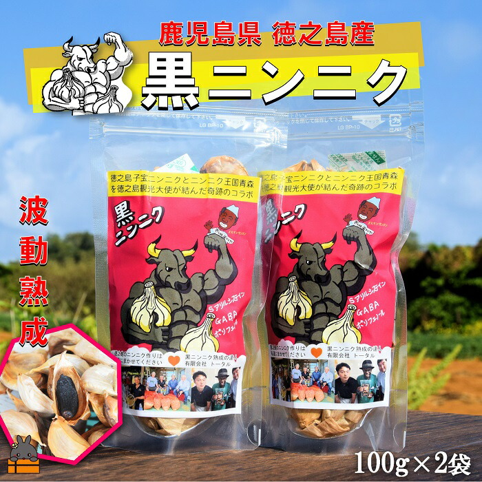 【ふるさと納税】こだわりの波動熟成！ 鹿児島県徳之島産黒ニンニク（100g×2袋） ( にんにく ニンニク 熟成 GABA ポリフェノール Sアリルシスティン 健康食品 元気 長寿 徳之島 奄美 鹿児島 世界自然遺産 奄美海援隊 )