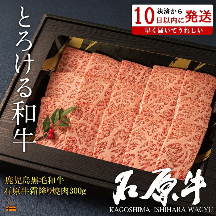 【ふるさと納税】世界が絶賛した“とろける和牛”幻の石原牛 霜降り焼肉300g ( 鹿児島黒毛和牛 ブランド牛 牛肉 ビーフ こだわり プレミアム オメガ３脂肪酸 贈答 ギフト 徳之島 奄美 鹿児島 美味しい 霜降り 脂身 ステーキ 焼肉 BBQ 世界基準 石原PRO 決済後10日以内発送 )