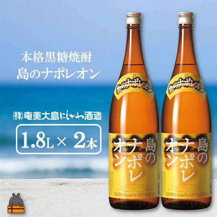 宅配便配送 奄美本格黒糖焼酎 1.8L×2本 島のナポレオン×