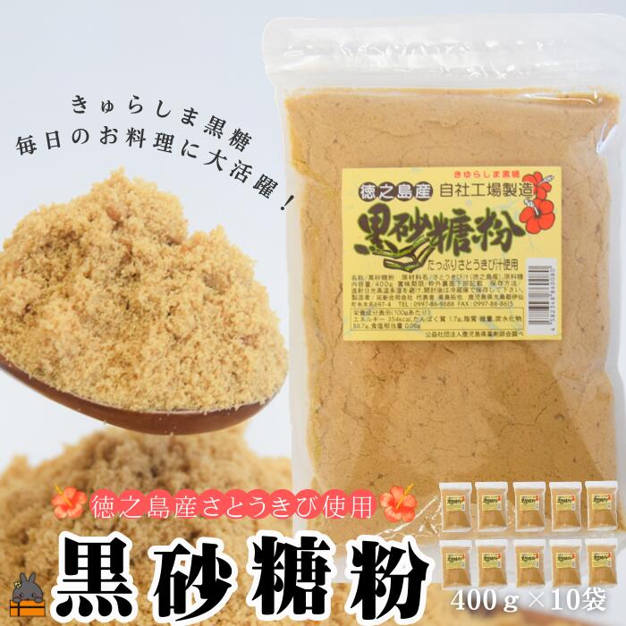 【ふるさと納税】～きゅらしま（美しい島）からお届け～きゅらしま黒砂糖粉（10袋） ( 砂糖 調味料 甘味 お料理 お菓子づくり 煮物 自然 さとうきび 世界自然遺産 徳之島 奄美 鹿児島 のんちゃんChi )