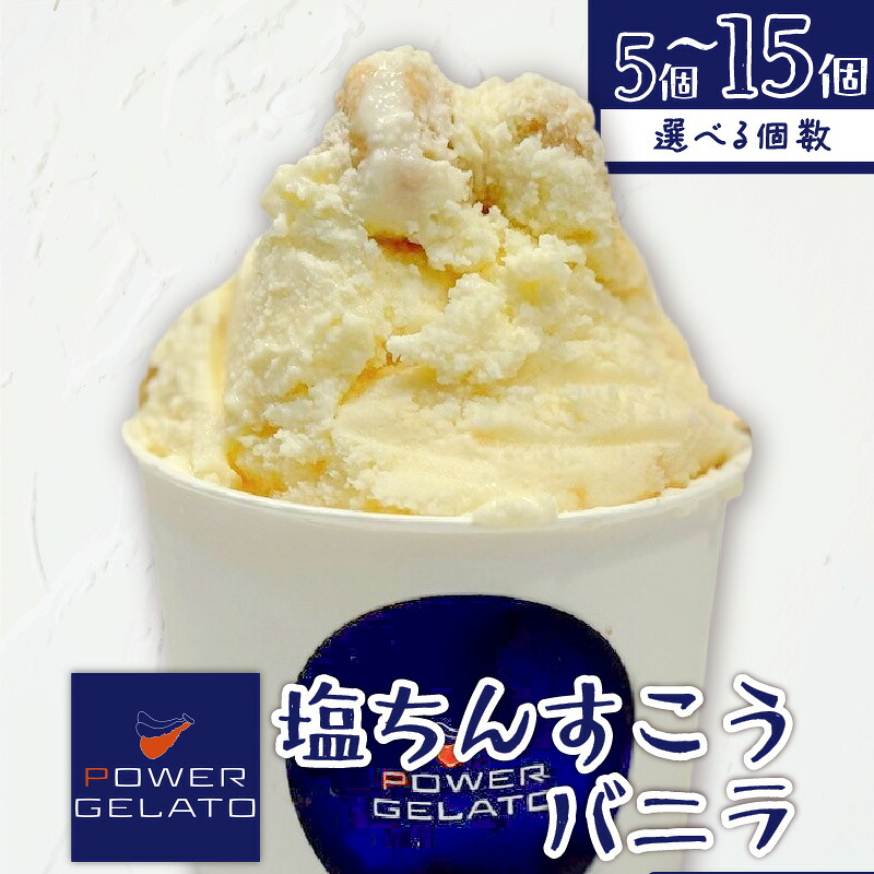 【ふるさと納税】＜選べる容量＞ POWER GELATO 塩ちんすこうバニラ 90ml &times; 5個入り ～ 15個入り ジェラート アイス お菓子 デザート スイーツ 塩ちんすこう バニラ 島素材 こだわり製法 手づくり SDGs 冷凍 おやつ 鹿児島 知名町 おすすめ ランキング プレゼント ギフト｜鹿児島県知名町 22,200円