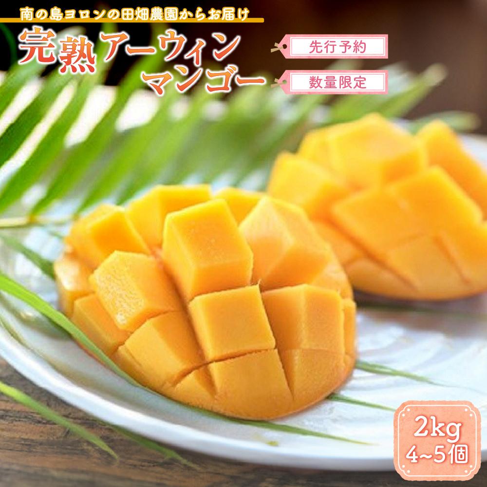 【ふるさと納税】≪2025年発送≫ 先行予約 完熟 アーウィンマンゴー 2.0kg ( ４～５個 ) 数量限定 与論島 田畑農園 | マンゴー 完熟マンゴー 2kg 2キロ フルーツ 果物 くだもの 食品 人気 おすすめ ご当地 送料無料 限定 鹿児島県 与論町 2025年7月上旬以降発送